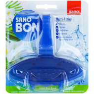 Odorizant solid pentru toaletă Sano Bon Blue Apple Multi-Action, 5 în 1, 55 g